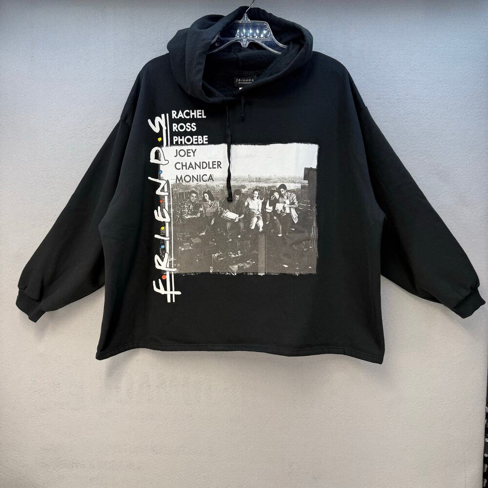 Friends Logo Hoodie Sweatshirt Women's 1X Full Front Print Sitcom Casual 90s Y2K